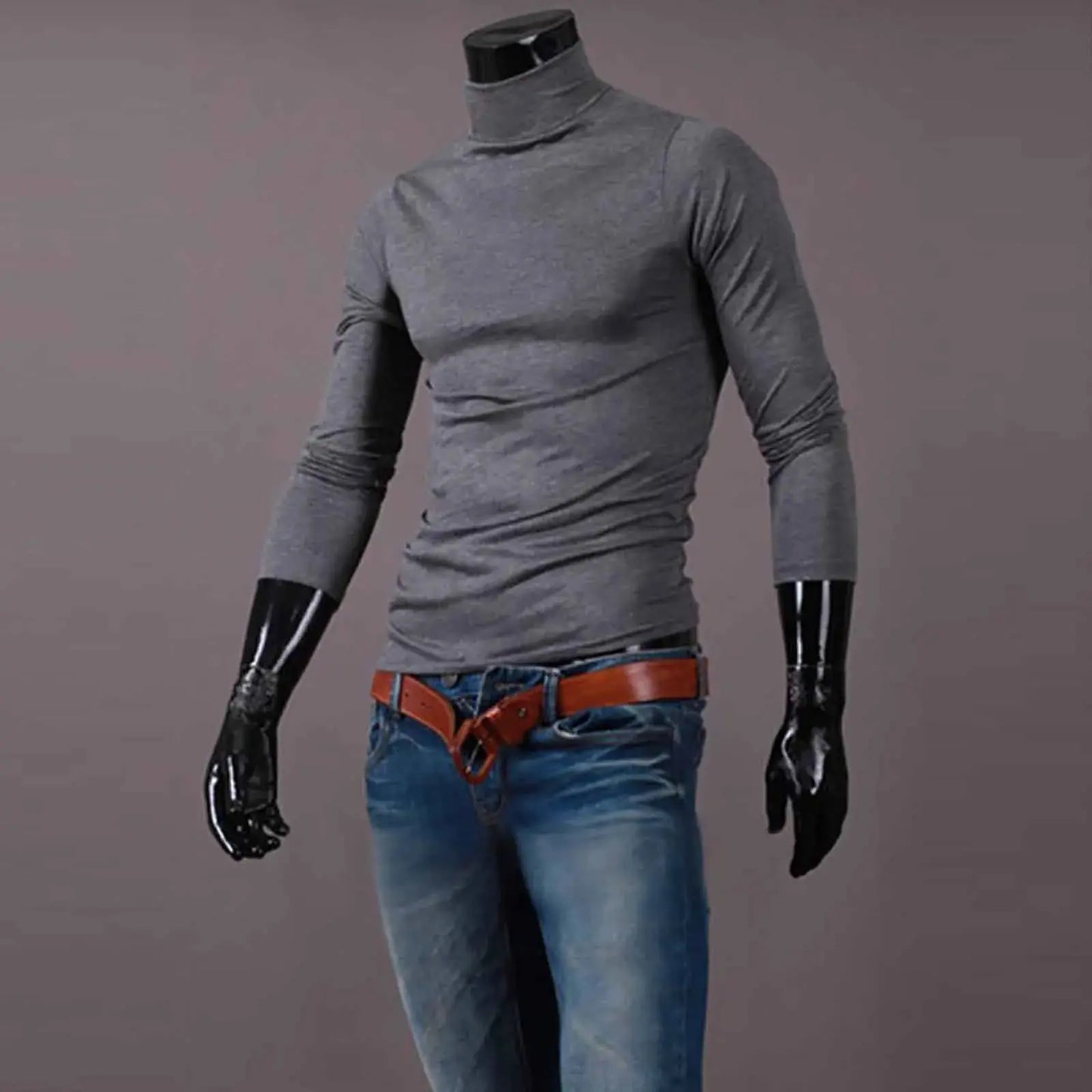 New Men's handsome half turtleneck bottom shirt,  gentle and comfortable, suitable for autumn, winter, senior undershirt WardBoyzPROShop