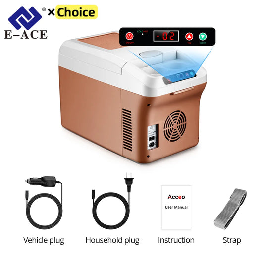220V 12V 24V Portable Electric Cooler Refrigerator For Car Mini Fridge Cool Ice Box Freezer For Camping Home Truck Beach Vehicle