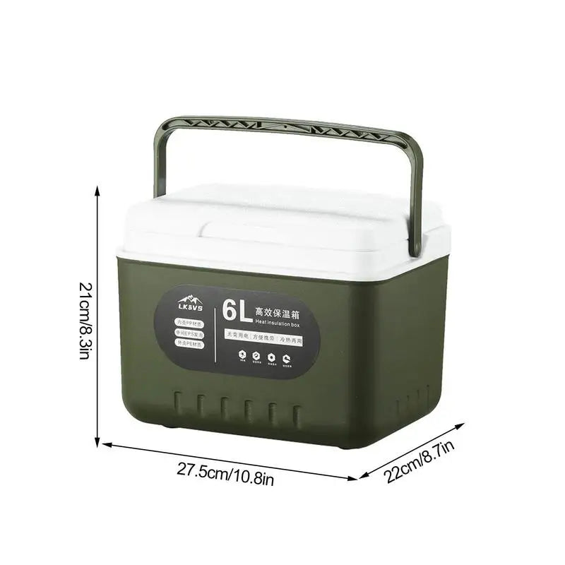 camping Ice Coolers box 6L thermal box Portable Outdoor Fridge Cooler Ice Bucket Picnic Keep Fresh Refrigerator for camping WardBoyzPROShop