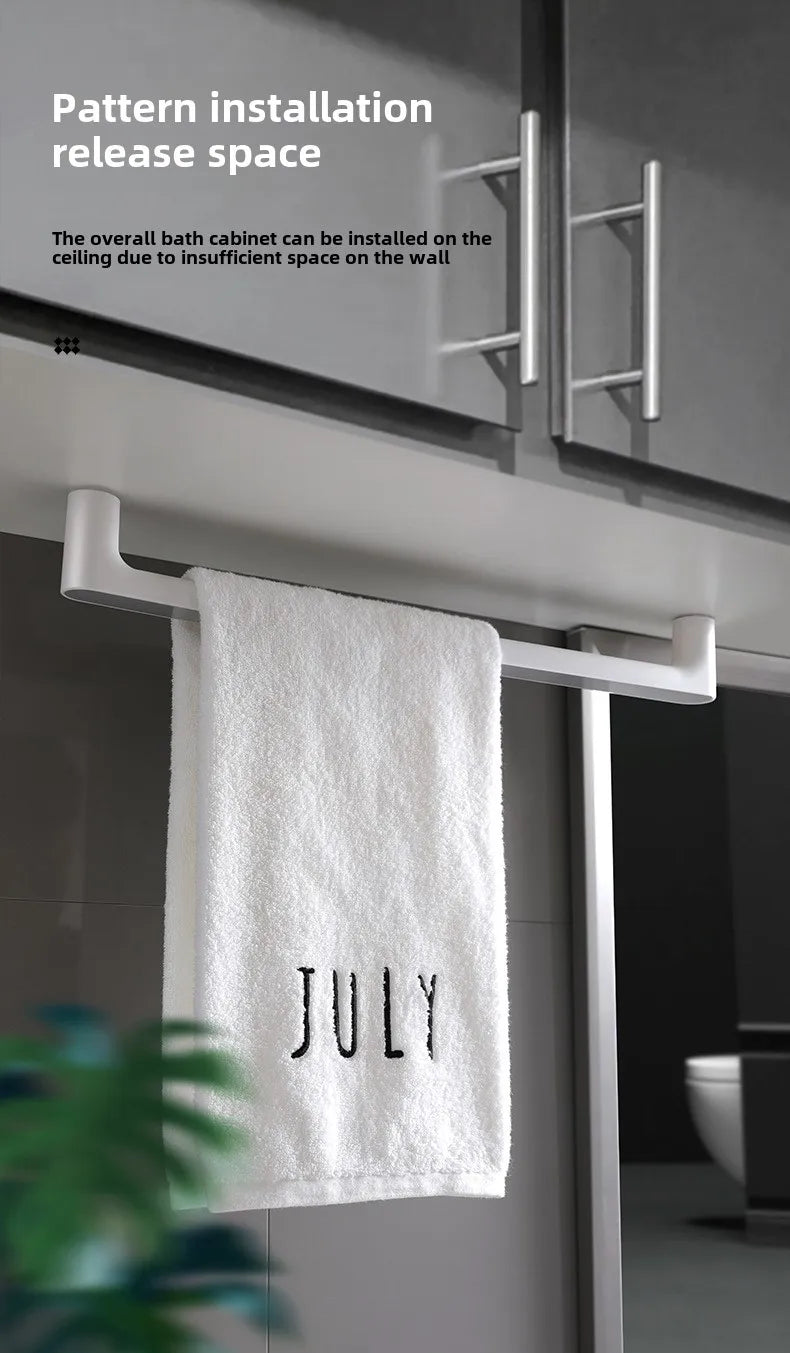 No Drill Bathroom Towel Rack with Suction Cups, Adjustable Shelf for Bath Kitchen Dorm, Nordic Rustproof Stainless Steel