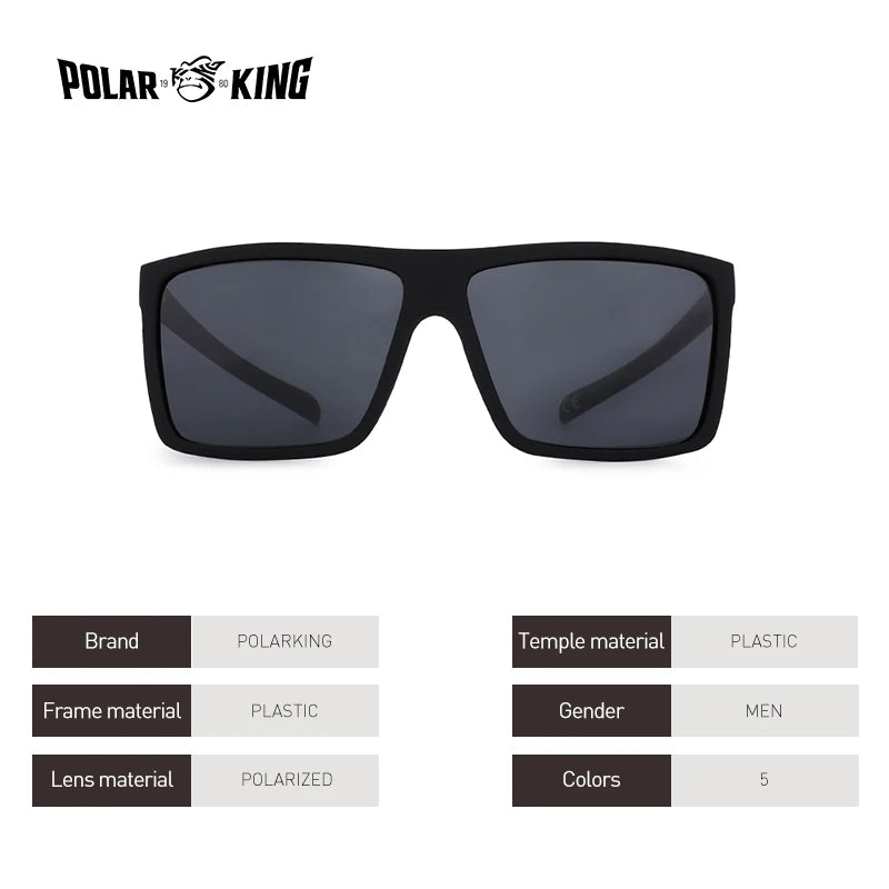 Polarking Polarized Sunglasses Men Vintage Sun Glasses Classic Design UV400 Protection Polaroid Lens Light Frame Driving Fishing