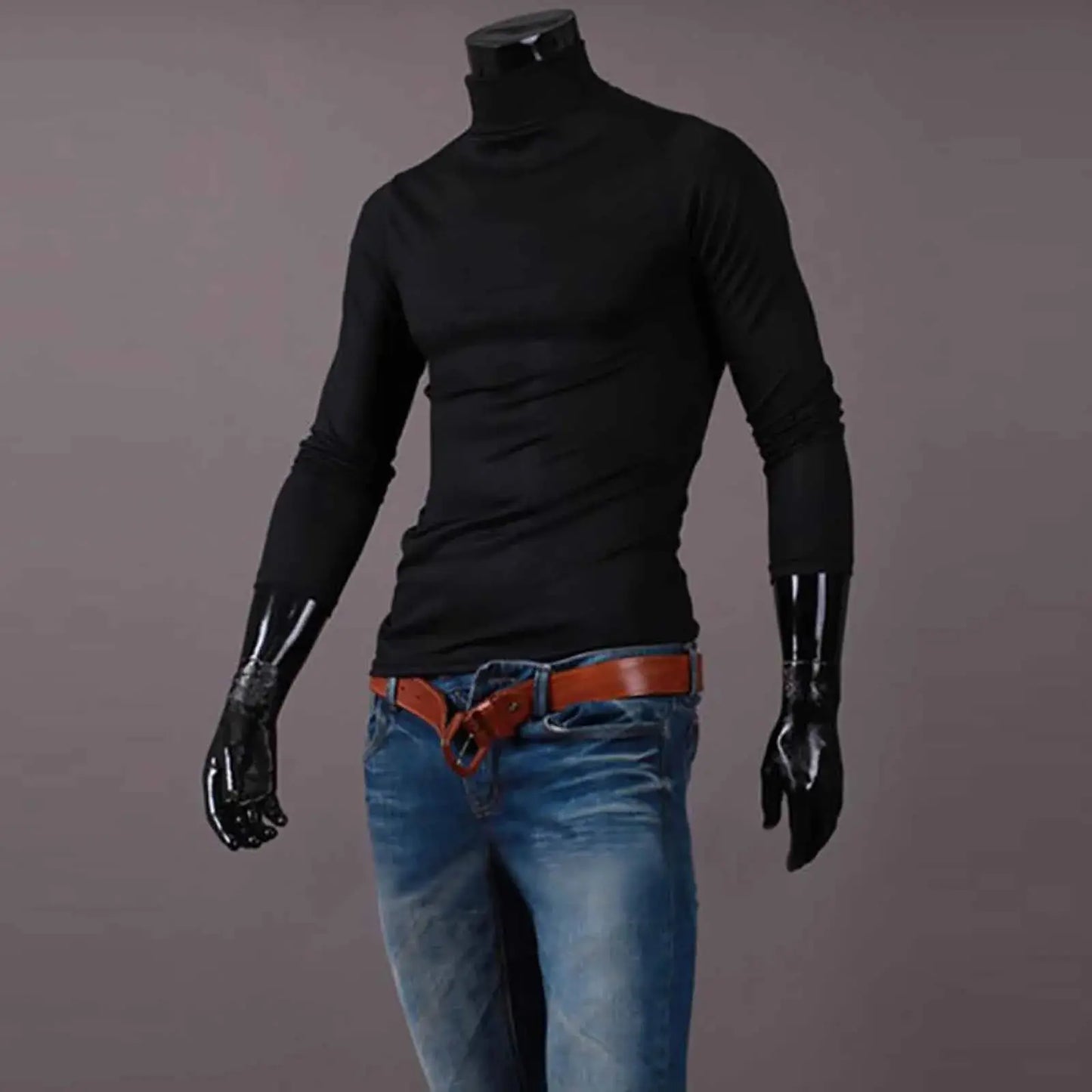New Men's handsome half turtleneck bottom shirt,  gentle and comfortable, suitable for autumn, winter, senior undershirt WardBoyzPROShop