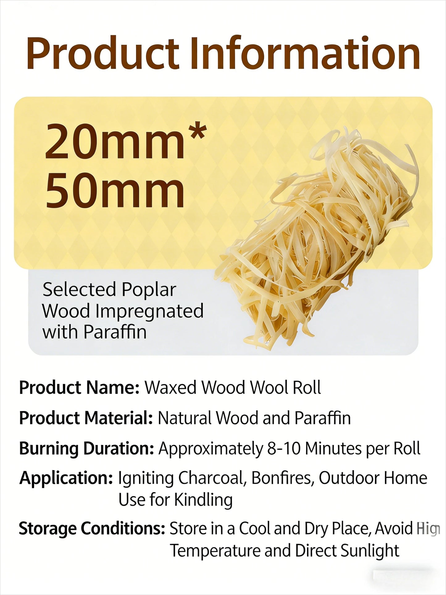 BBQ Charcoal Fire Starter Waxed Wood Kindling Sticks Easy to Light Natural Fire Starter for Camping Fireplace Outdoor Cooking