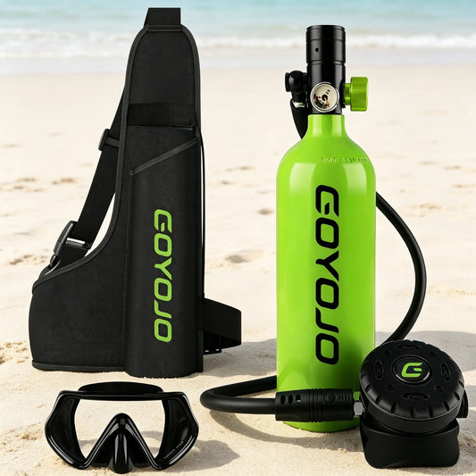 1L Mini Scuba Tank with Diving Mask Portable  15 Minutes Underwater Air Tank Breathing Gear for Scuba Diving DOT Certified