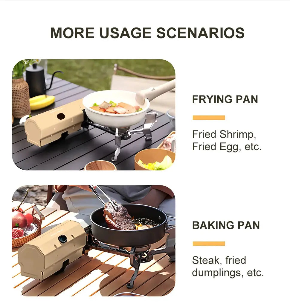 Camping Gas Stove 2670W Portable Folding Cassette Gas Burner Outdoor Picnic Travel Cooking Grill Cooker Heating System WardBoyzPROShop