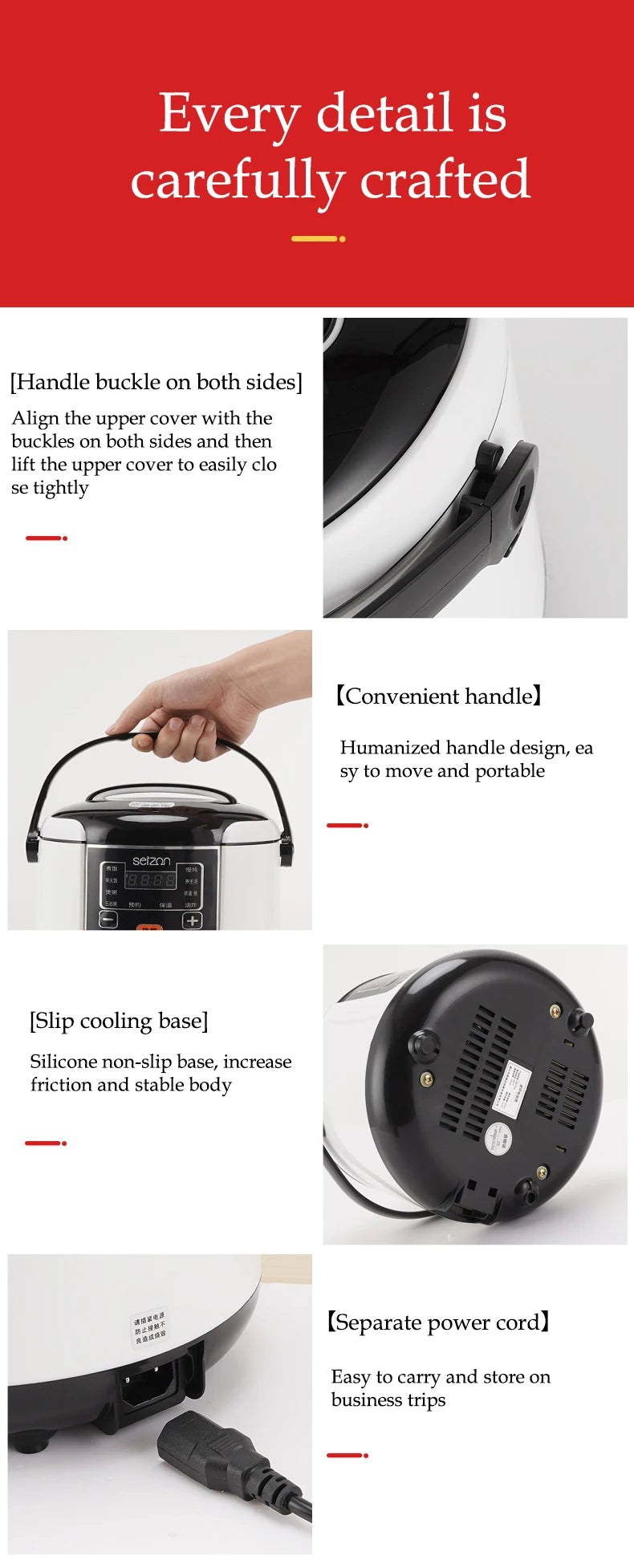 Portable Car Rice Cooker 2L Electric Truck Multi-Cooker Soup Porridge Cooking Food Steamer Electric Lunch Box 12V or 24V