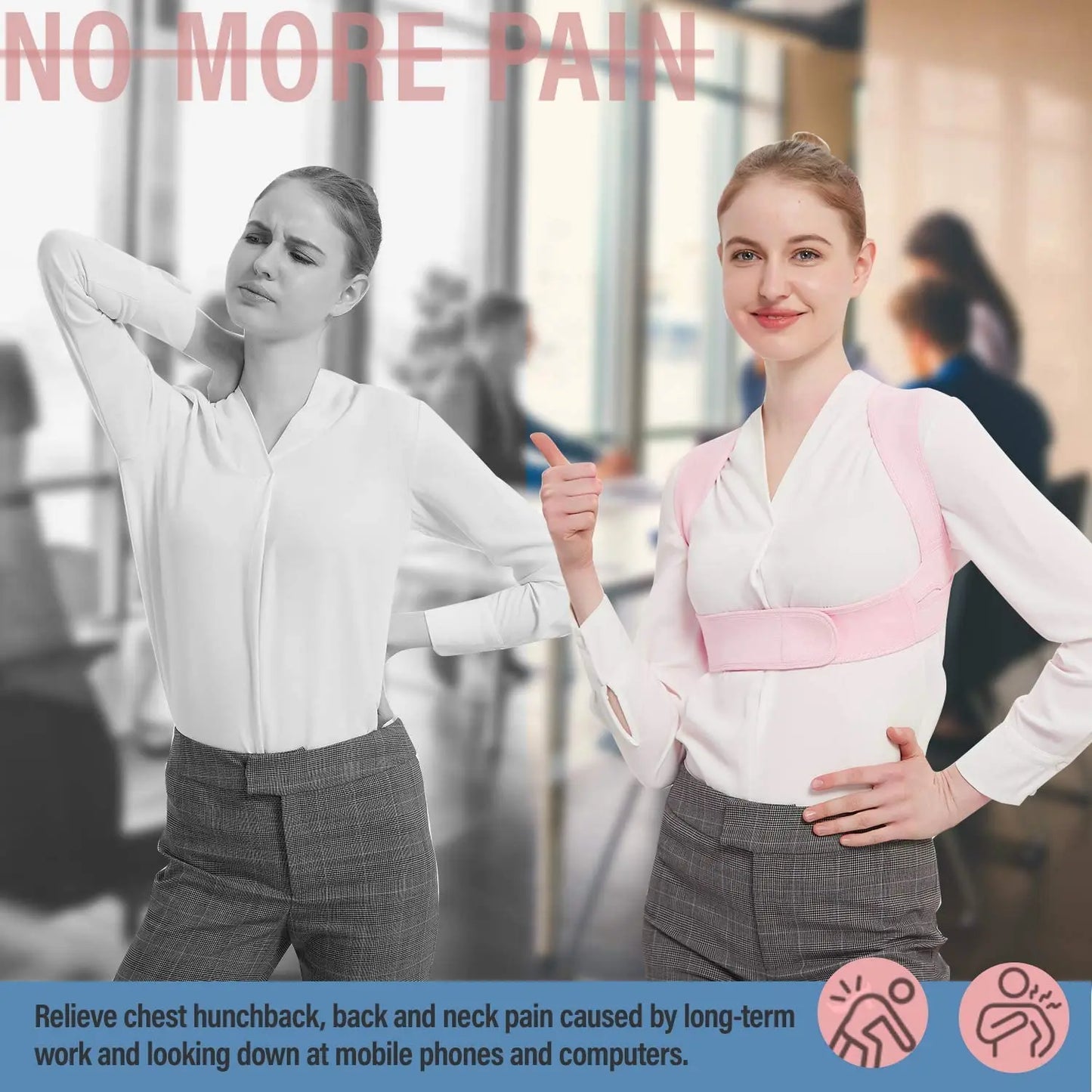 Posture Corrector for Women and Men Adjustable Upper Back Brace Shoulder Lumbar Support Belt Corset Posture Correction