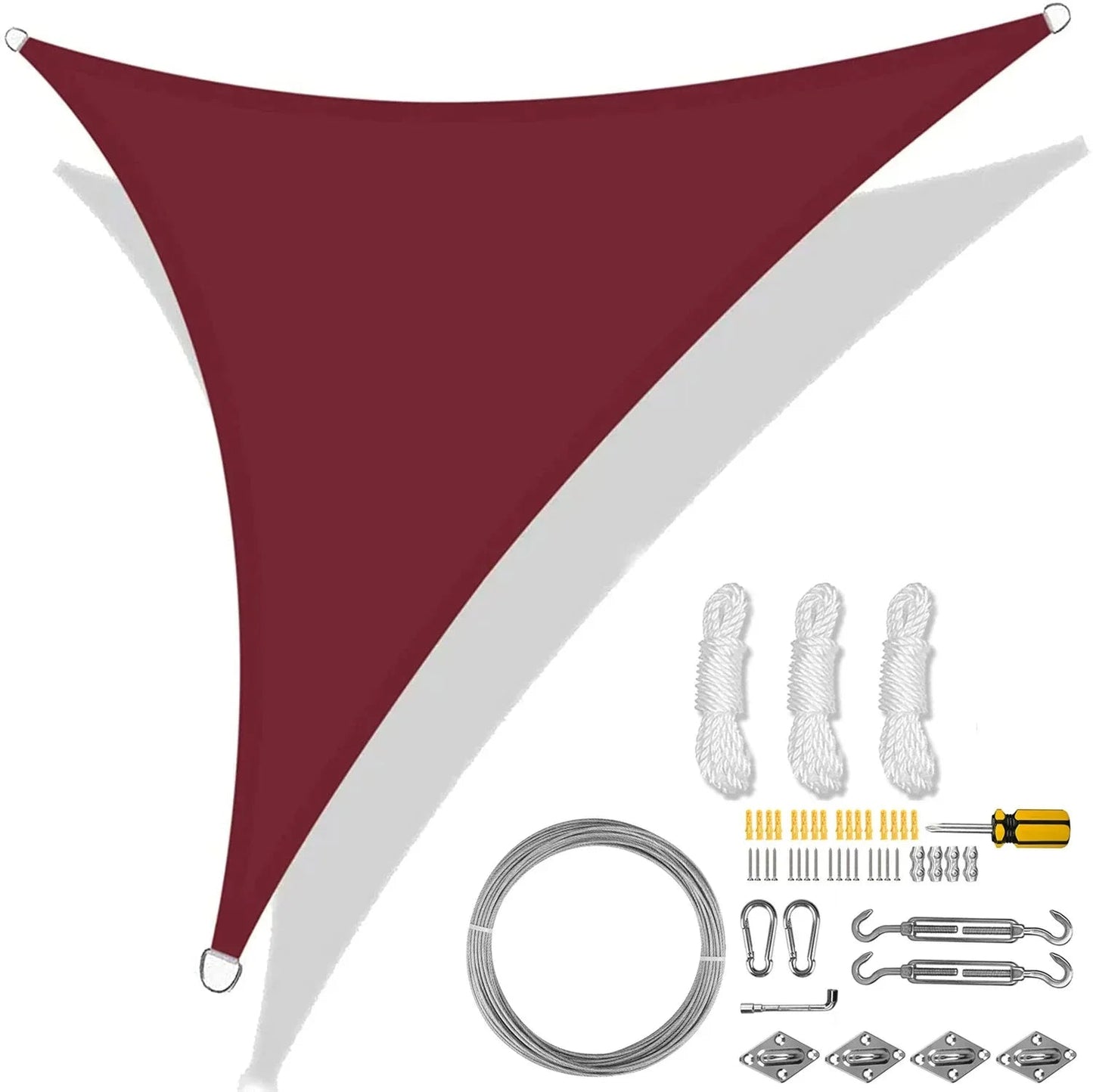 5/3.6/3/2M Triangle Shade Sail Waterproof Sunshade Sail Canopy 98%UV Block Awning with Free Rope for Garden Patio Pergola Gazebo WardBoyzPROShop