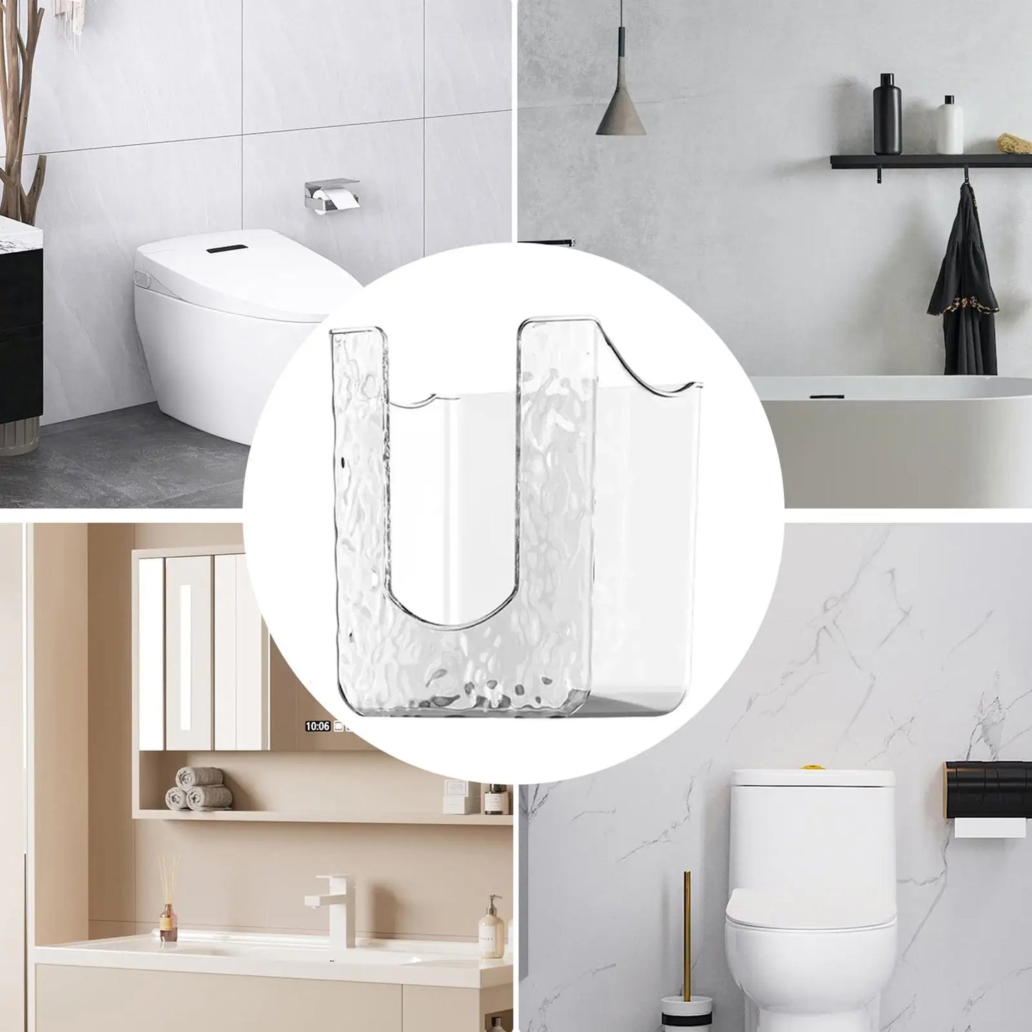 Self-Adhesive Refillable Tissue Dispenser Organizer Wipe Holder For Bathroom Container No Drilling Wall Storage Organizer Wet