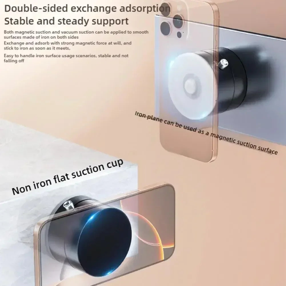 Foldable Car Phone Holder Vacuum Double-sided Magnetic Dashboard GPS Stand for Magsafe iPhone 16-12 Pro Max Samsung Xiaomi Mount WardBoyzPROShop