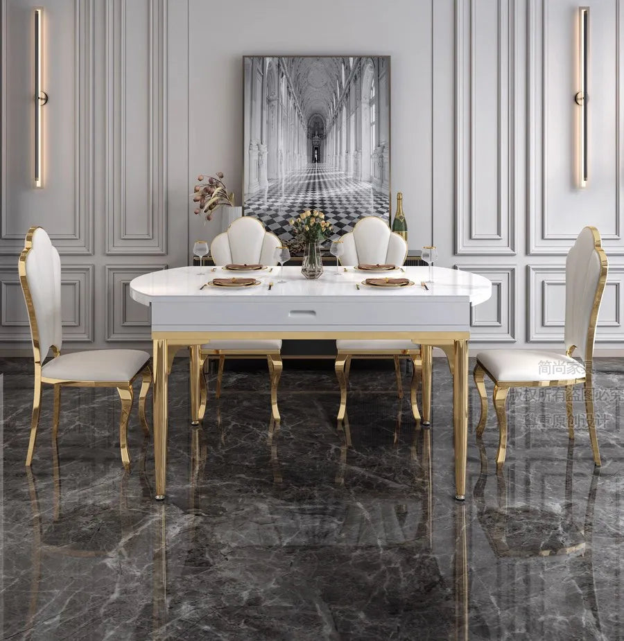 Beauty Luxury Dining Table Modern Simple Exquisite Glamour Dining Tables Trendy Classic Tavolo Pieghevole Home Furniture