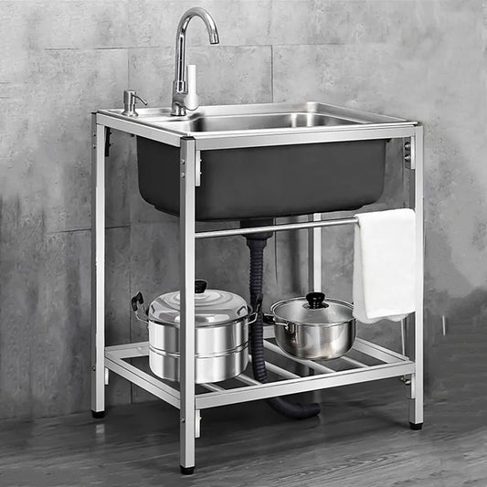 Kitchen Stainless steel sink with bracket Water basin Vegetable basin Dishwashing sink