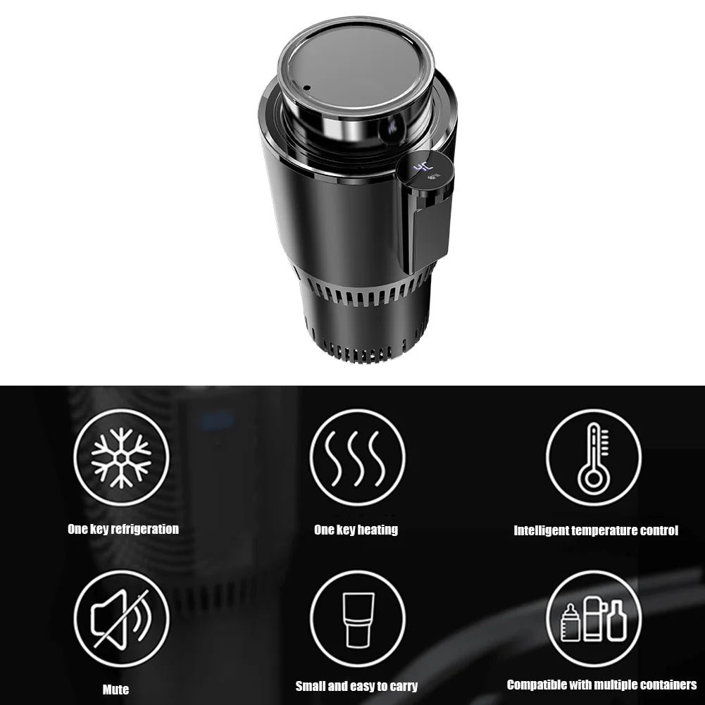 Smart 2 In 1 12V Car Cup Cooler Warmer with Temperature Display Mini Auto Refrigerator Drinks Cooling Heating Mug for Outdoor Tr WardBoyzPROShop