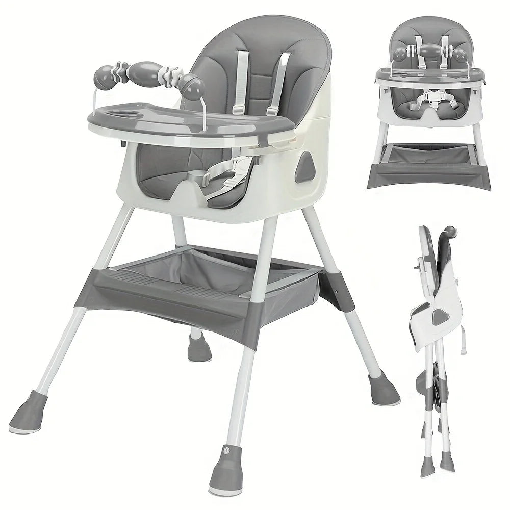 UBRAVOO Foldable Baby High Chair 6 Months Plus, with Large Antislip Pad & ToyRack, Easy to Clean Feeding , E500 WardBoyzPROShop