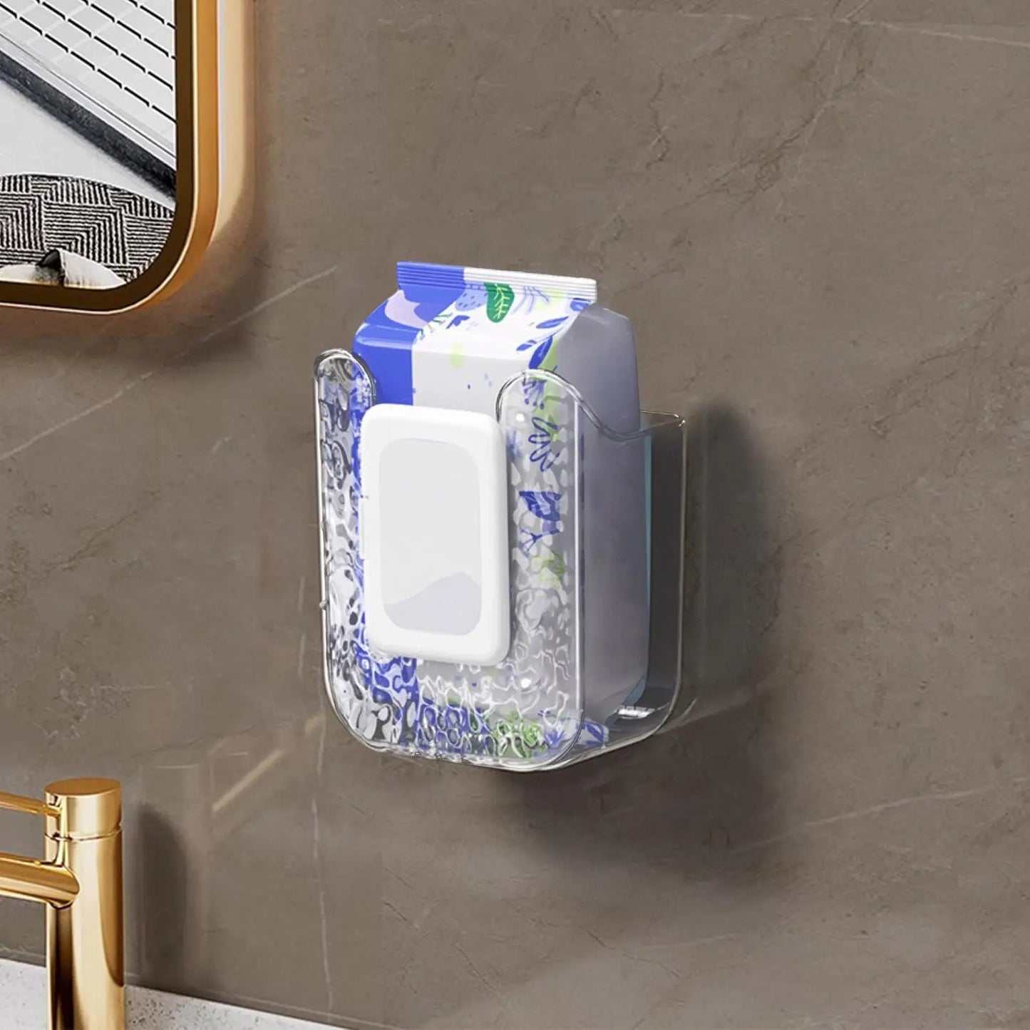 Tissue Box Bathroom Non Perforated Wall Mounted Wet Tissue Storage Box with Large Opening and Strong Load-bearing Capacity
