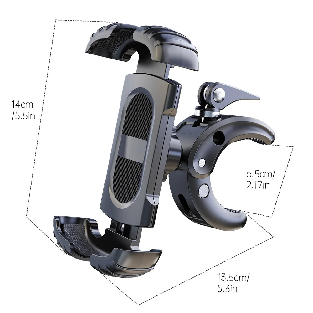 LRBH Marine Phone Mount, Crocodile Clip Arm Boat Holder, Quick Lock 360° Rotation, Shockproof Scratch-Free, Fits 4.7-7.2" Phones