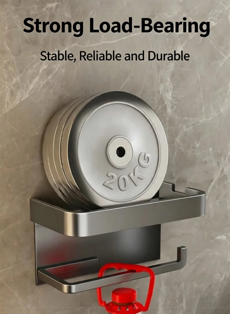 Wall-mounted Bathroom Tissue Holder, No Drill Roll Paper Rack, Toilet Paper Storage Organizer for Restroom