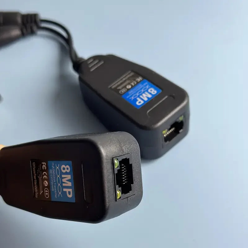 8MP 2 IN 1 HD Video Balun BNC TO RJ45 Transceiver Coax BNC And DC Connectors For 8MP HDCVI HDTVI AHD Analog Camera