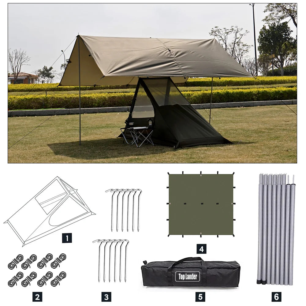 Airy Mesh Tent 1 Person Ultralight Tent Quick Setup Backpacking Shelter Breathable Mosquito Proof for Camping and Trekking WardBoyzPROShop
