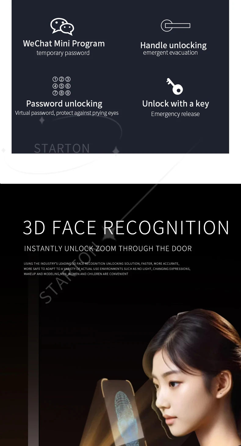Metallic Security Electric Key Smartlock Wifi Digital Boshi Smart Products Intelligent Look Door With Camera Tuya Oklok Locks