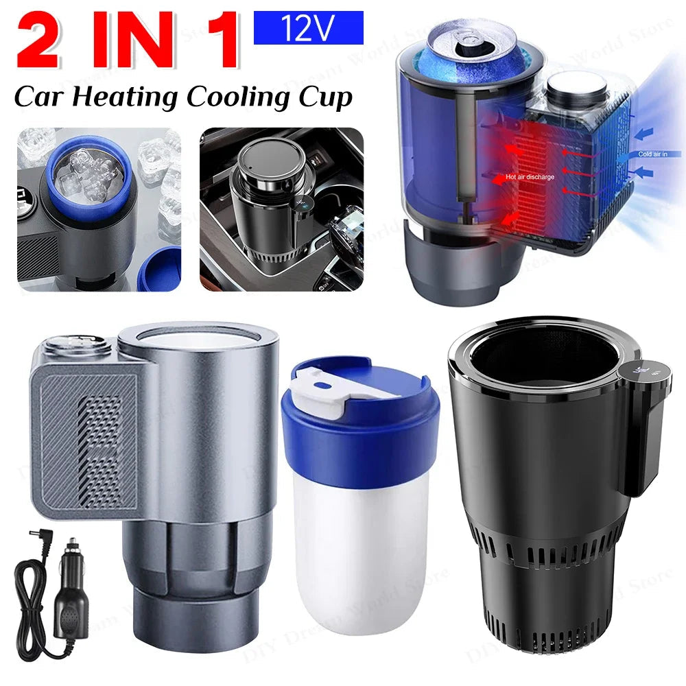Smart 2 In 1 12V Car Cup Cooler Warmer with Temperature Display Mini Auto Refrigerator Drinks Cooling Heating Mug for Outdoor Tr WardBoyzPROShop