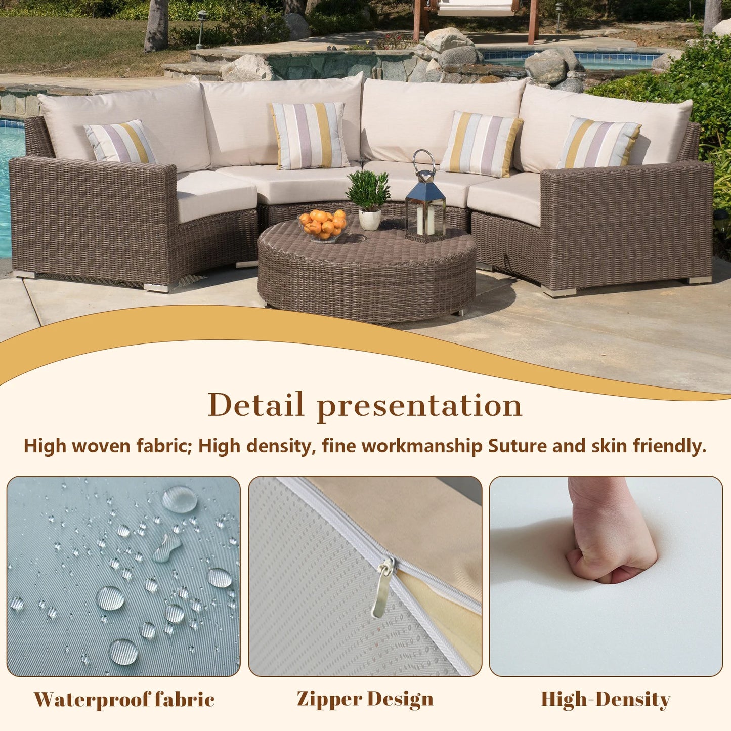 Custom Outdoor Garden Bench Cushion, Personalized Waterproof Bench Cushion for Garden Furniture,Patio Seat Pad Cushion Any Size