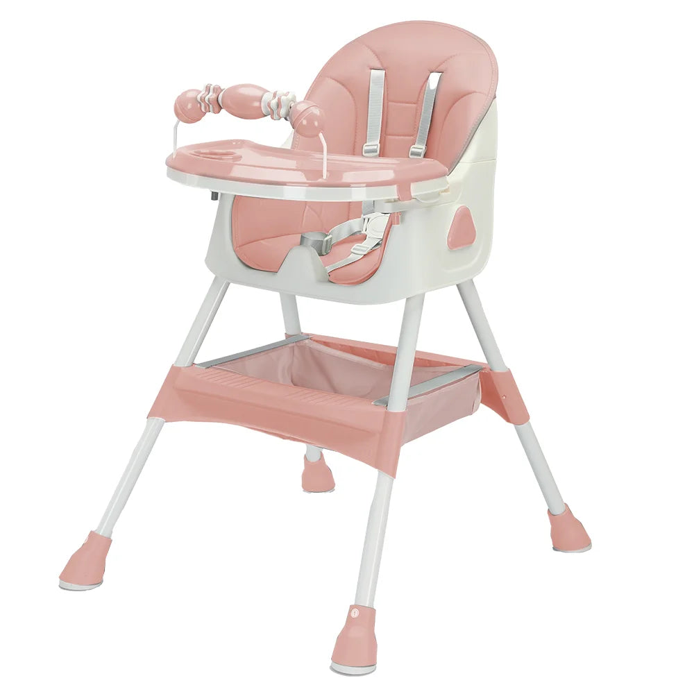 UBRAVOO Foldable Baby High Chair 6 Months Plus, with Large Antislip Pad & ToyRack, Easy to Clean Feeding , E500 WardBoyzPROShop