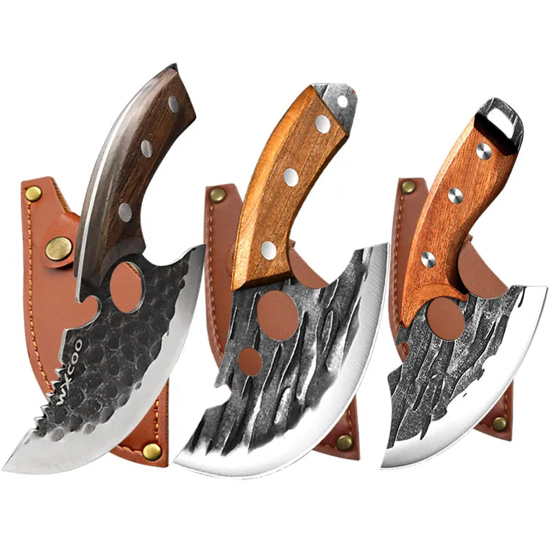 Boning Knives Meat Cleaver Hand Forged Kitchen Knife Wooden Handle Butcher Knife Stainless Steel Cooking Knife Kitchen Gadgets