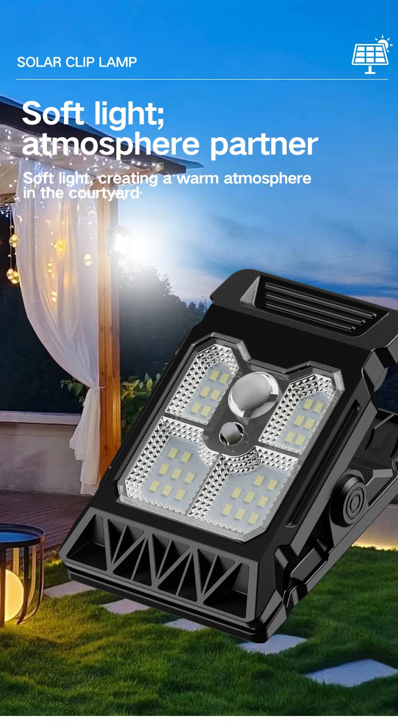 New upgraded intelligent sensing solar clip lamp outdoor courtyard lamp garden lighting solar wall lamp