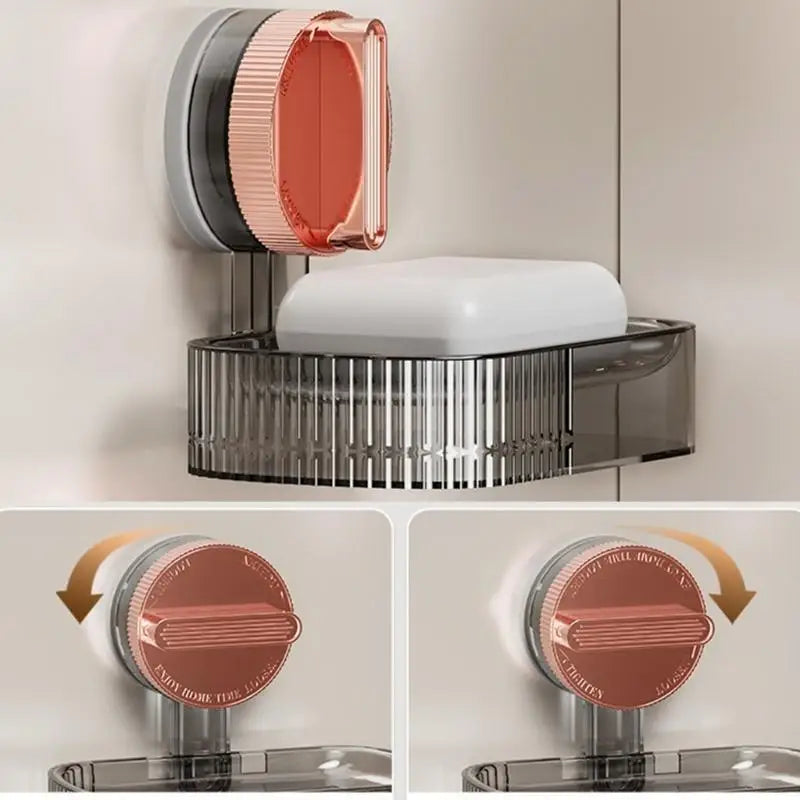 E8BD NonDrill Soap Trays Suction Soap Dish for Easy Installation in Bathrooms
