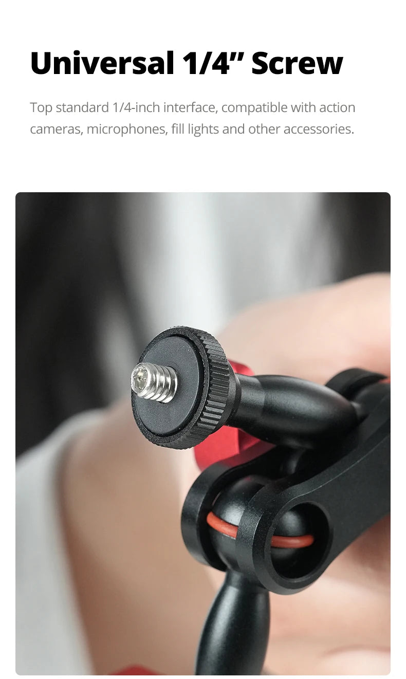 AMBITFUL 360° Double Ballhead Magic Arm With Super Clamp Kit 1/4" Screw Ball Head Adapter For Monitor LED Light Camera