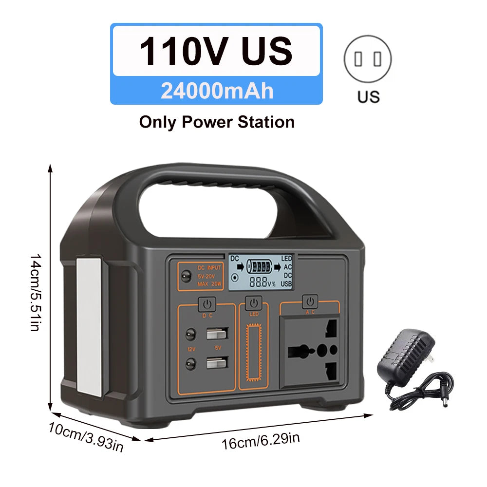 Gaiaray 100W Portable Power Station 24000mAh LiFePO4 Charging Energy Station Solar Generator AC110V 220V Power Bank for Camping WardBoyzPROShop