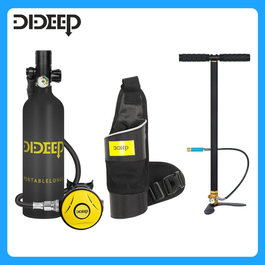 DIDEEP 1Liter Mini Scuba Diving Tank Set, 15-20Mins Underwater Diving Cylinder, Easy to Use, Portable Lungs Bottle with 3000 PSI