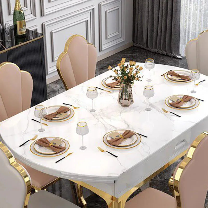Beauty Luxury Dining Table Modern Simple Exquisite Glamour Dining Tables Trendy Classic Tavolo Pieghevole Home Furniture
