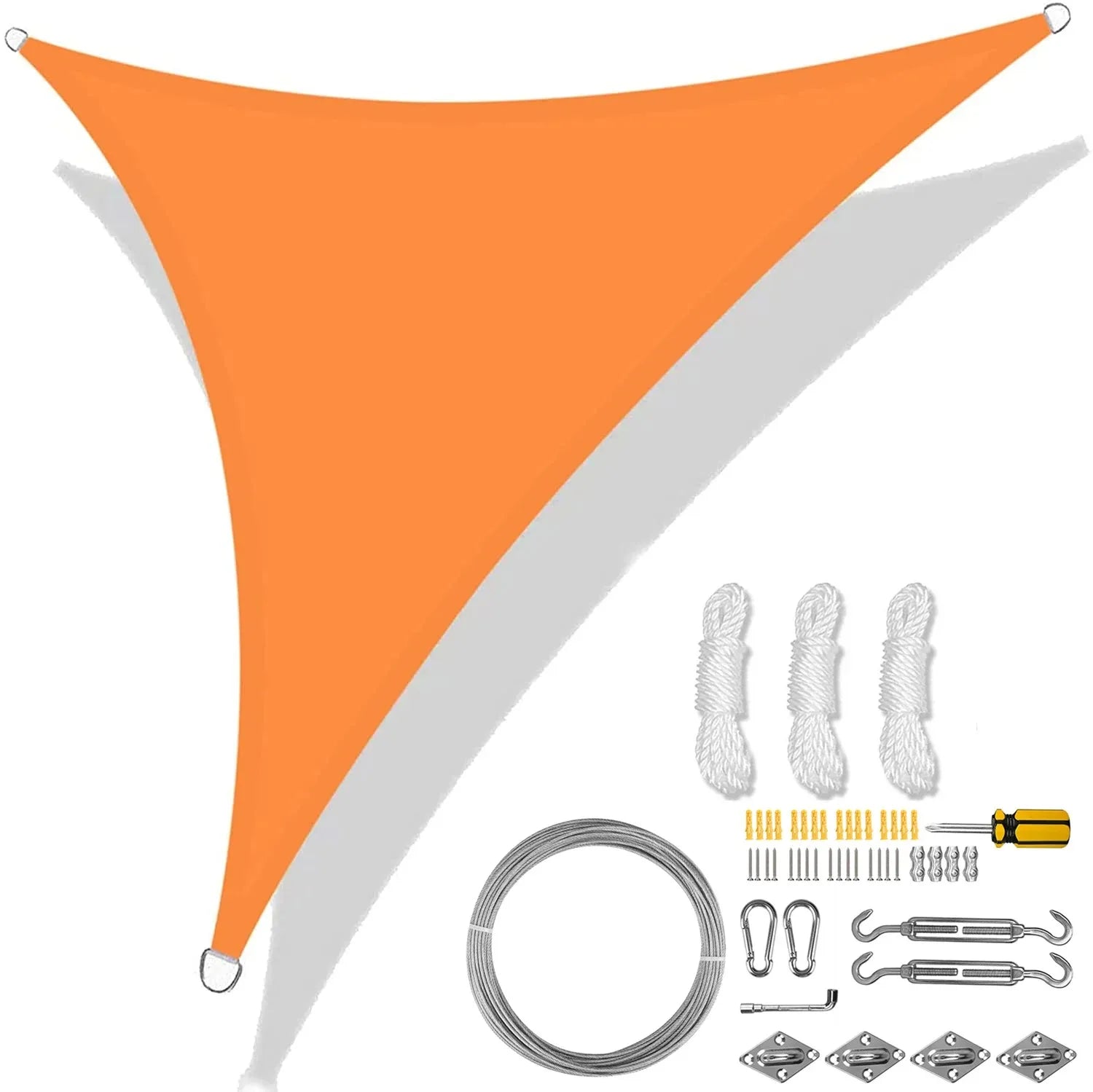 5/3.6/3/2M Triangle Shade Sail Waterproof Sunshade Sail Canopy 98%UV Block Awning with Free Rope for Garden Patio Pergola Gazebo WardBoyzPROShop