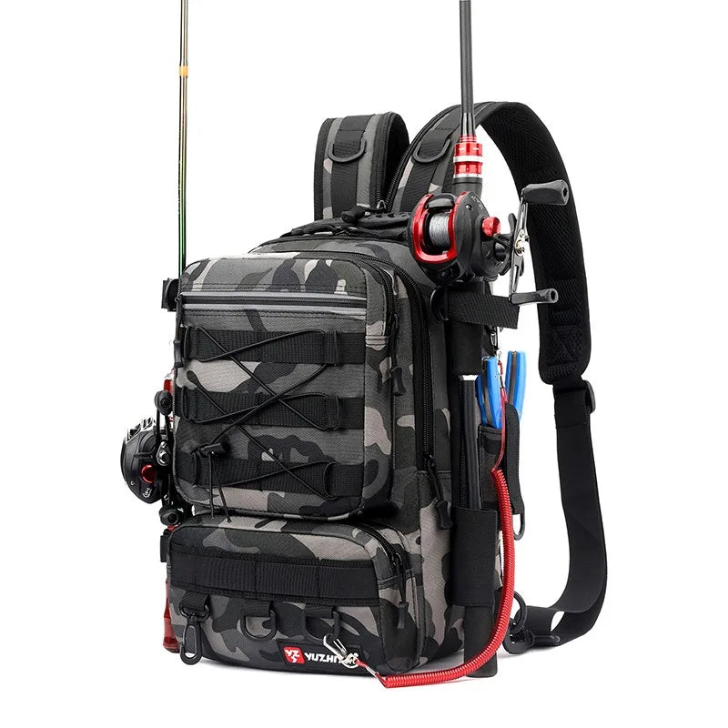 Camouflage Lure Fishing Bags Multi-functional Backpack Outdoor Sports Large Capacity Rod Fishing Tackle Bag