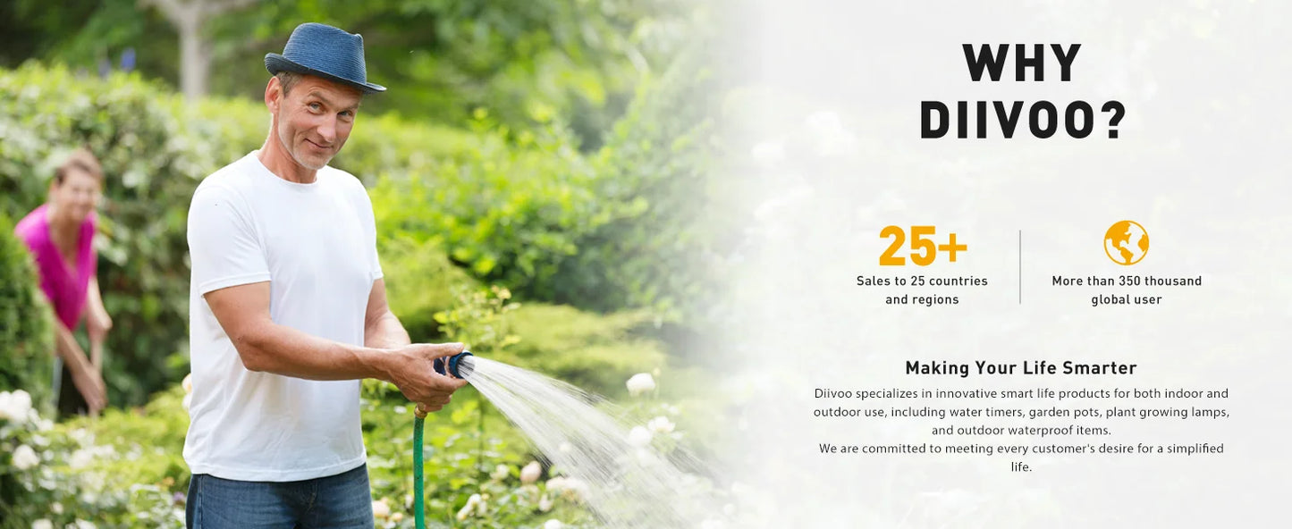 Diivoo Garden Water Timer 3 Zone Programmable Automatic Irrigation Timer with Rain Delay Manual/Auto Mode Watering for Lawn Yard