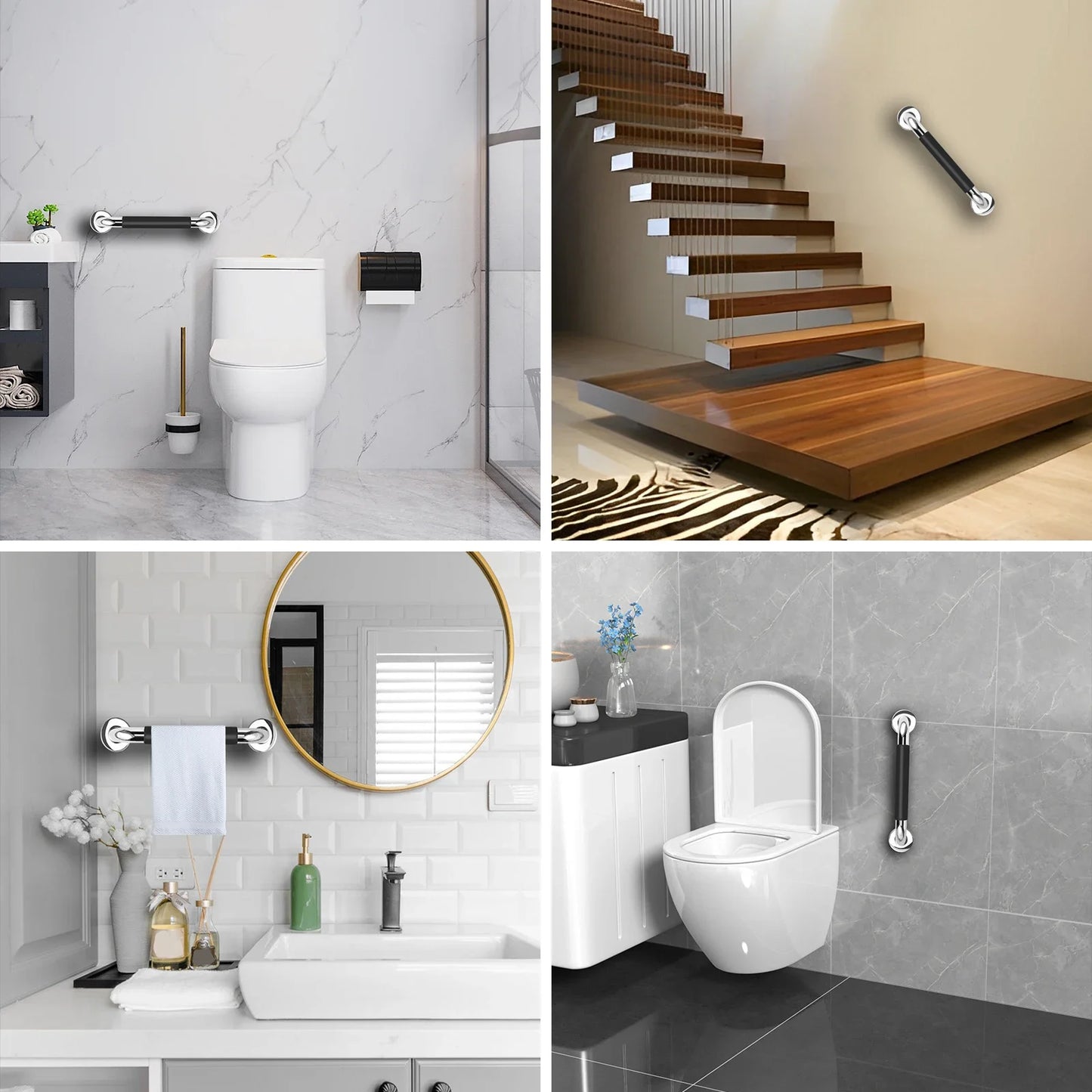 Shower Toilet Handrail Stainless Steel/Plastic Bathroom Tub Grab Bar Anti Slip Prevent Falls for Elderly Safety Support Handle