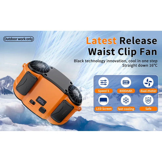 Portable Waist Fan Personal Fan Clip On Cooling Wearable Air Conditioner For Cool Body Blow Cold Device Rechargeable  2025 WardBoyzPROShop