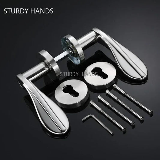 1set Stainless Steel Universal Door Knob Bedroom Split Door Lock Handle Door Handle Hardware Handles for Interior Doors
