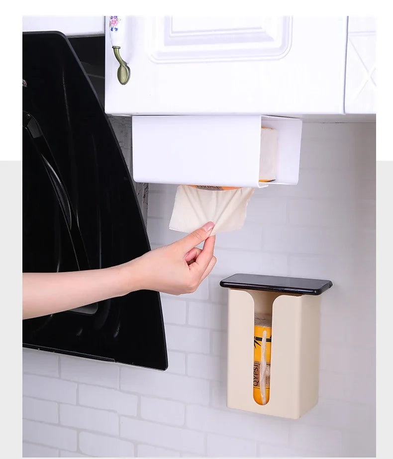 Bathroom Tissue Boxes Paper Holder Wall Hanging Tissue Box Tissue Racks Kitchen Napkin Storage Rack Toilet Paper Dispenser