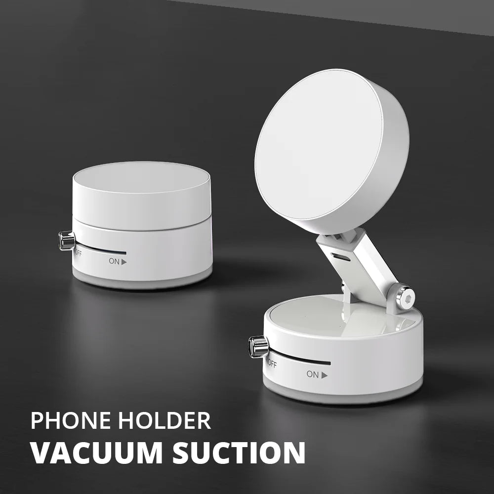 Bonola Mobile Phone Vacuum Suction Cup Holder Foldable for iPhone/ Android Kitchen Lazy Vacuum Double Sided Magnetic Bracket WardBoyzPROShop