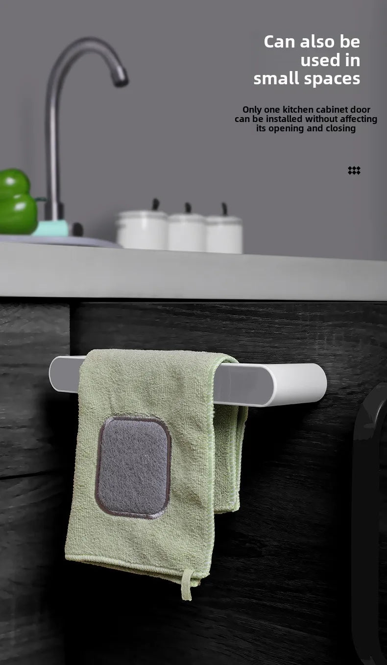 No Drill Bathroom Towel Rack with Suction Cups, Adjustable Shelf for Bath Kitchen Dorm, Nordic Rustproof Stainless Steel