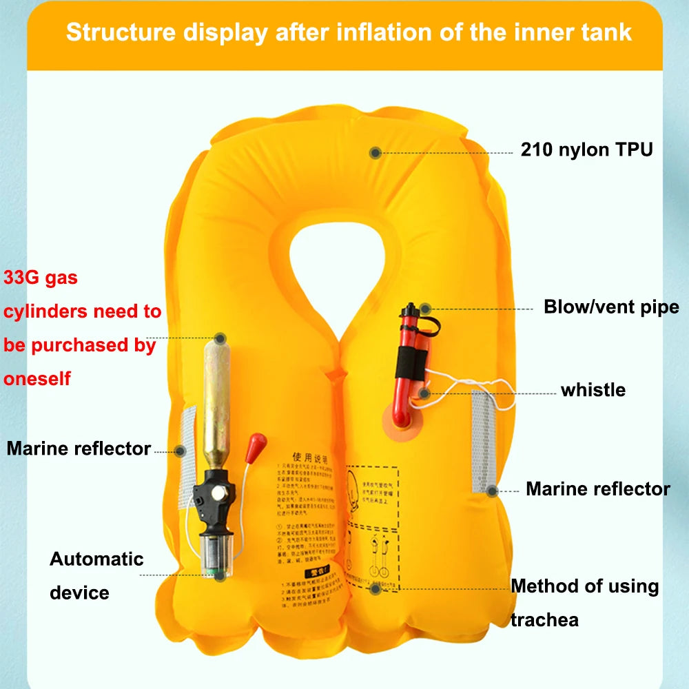 Automatic Inflatable Road Ya Lifejacket Adult Lightweight Marine Fishing Portable High Buoyancy Vehicle Vest Lifejacket