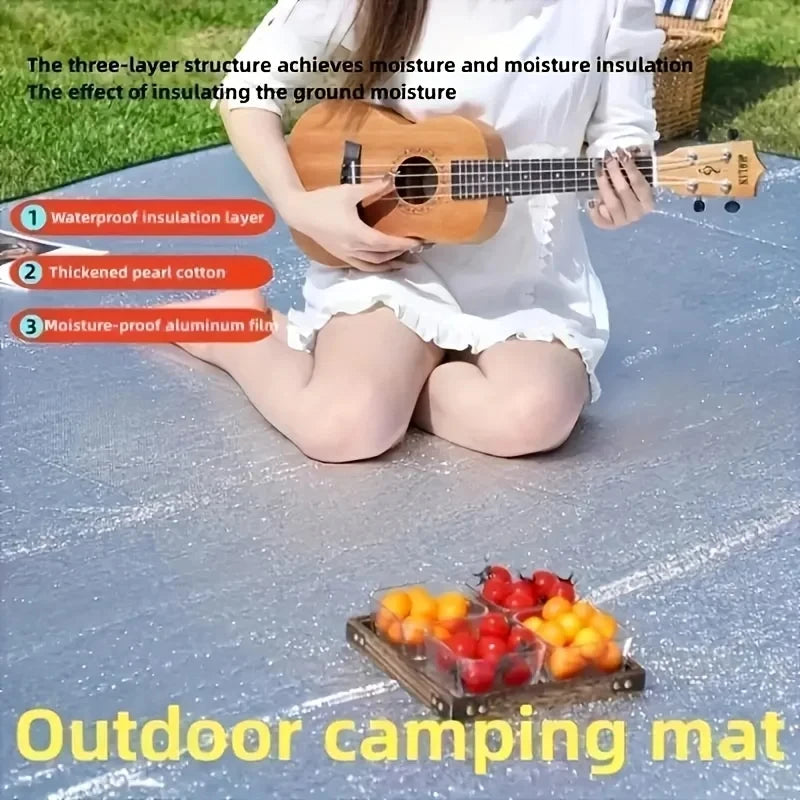 Waterproof Mat Double-sided Aluminum Film Moisture-Proof Mat Portable Picnic Mat Outdoor Tent Camping Beach Moisture-Proof Mat