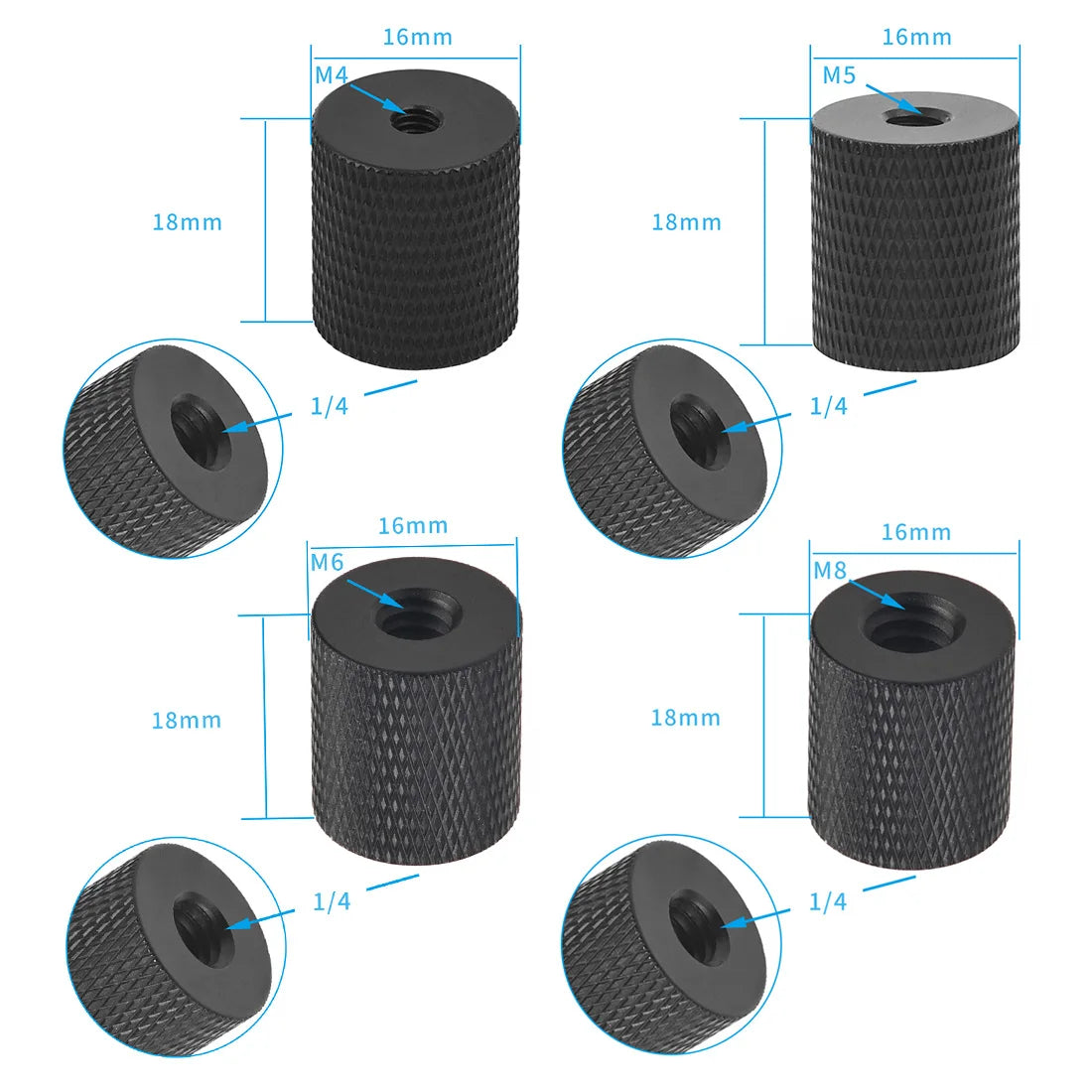 Conversion Screw 1/4 to 1/4 3/8" M4 M5 M6 M8 M10 Screw Projector Adapter DSLR Camera Tripod Ballhead Photography Fixing Mount