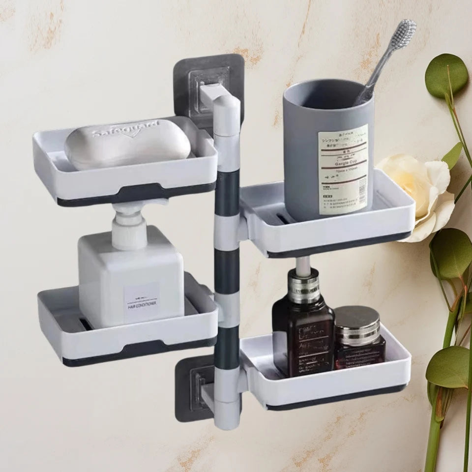 2/3/4 Rotating Drain Soap Box, Non Drilling Soap, Hanging Bathroom Soap Box Holder, For Bathroom