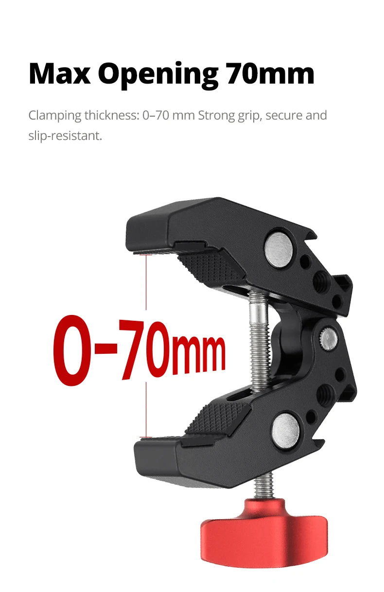 AMBITFUL 360° Double Ballhead Magic Arm With Super Clamp Kit 1/4" Screw Ball Head Adapter For Monitor LED Light Camera