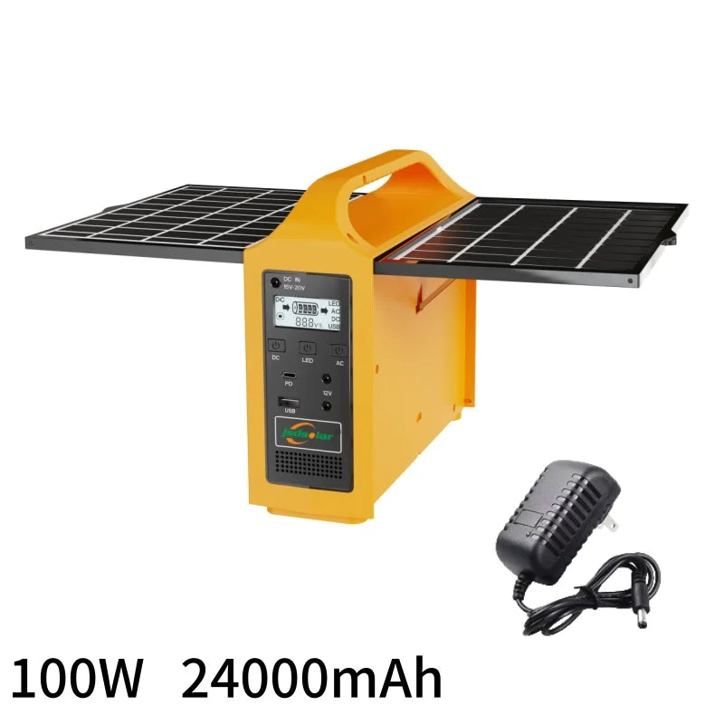 jsdsolar Portable Power Station 100W Solar Generator output AC 220V 110V LiFePO4 Power Bank UPS Power Plant For Outdoor Camping WardBoyzPROShop