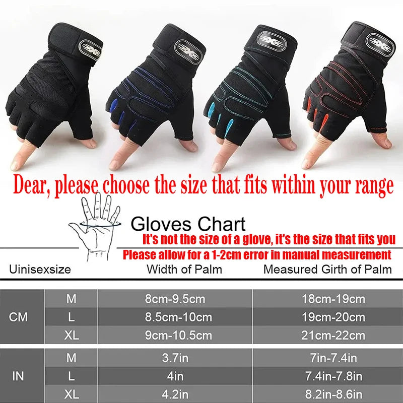 Gym Gloves for Men Women Fitness Weight Lifting Wristband Gloves Body Building Training Sports Exercise Cycling Glove Shockproof